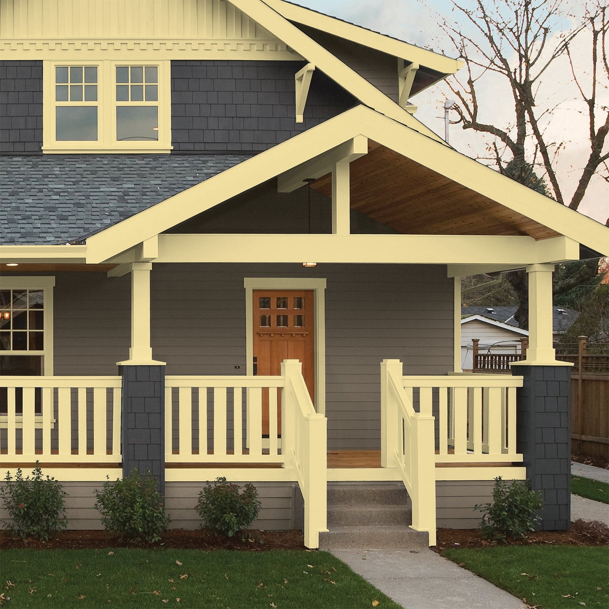 Glidden One Coat Demeter / Yellow Semi-Gloss Exterior Paint with Primer, 5 Gallon