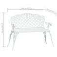 thumbnail image 4 of vidaXL Garden Bench 108 cm Cast Aluminium White, 4 of 4