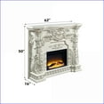 thumbnail image 6 of Indoor LED Electric Fireplace, Transitional Scrolled Floral | Antique White | Resin, Synthetic Wood, 6 of 18