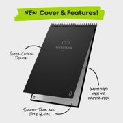 Rocketbook Flip Reusable Smart Notebook, Executive 6 x 8.8, Black, Cloud Connected Top-Bound Erasable Spiral Notebook