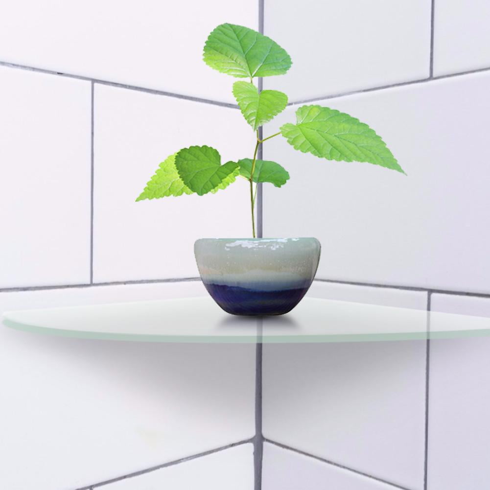 OTVIAP 2 Pcs Acrylic Radial Corner Shelf Wall Mounted