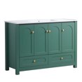 thumbnail image 6 of 48-Inch Wide Green Bathroom Vanity with Ample Storage - 4 Sliding Doors & 2 Drawers Cabinet (Ceramic Basin Not Included), 6 of 6