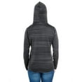 thumbnail image 2 of Ladies' Odyssey Striped Poly Fleece Lapover Hood - GRANITE STRIPE - S, 2 of 3