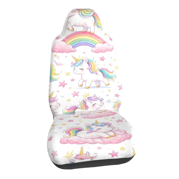 Cute Unicorn Rainbow Car Seat Covers Stretch Car Seat Protectors Universal Fit