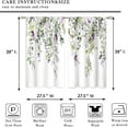 thumbnail image 2 of Eucalyptus Botanical Leaves Purple Floral Kitchen Window Curtains Flower Plant Leaf Small Window Treatment Sage Green Cafe Short Curtains for Bathroom Treatment Tier Drapes 27.9x39 inch, 2 of 6