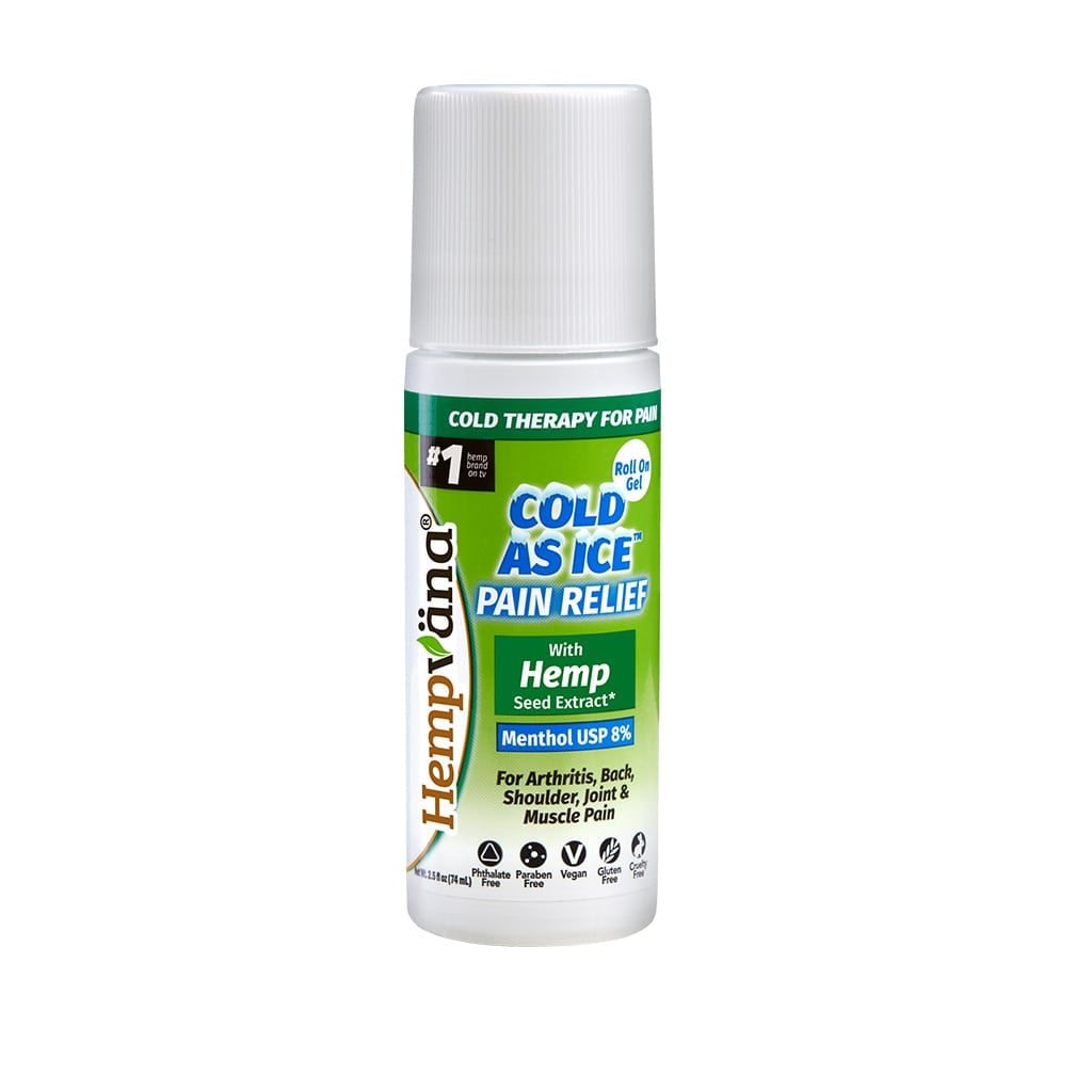 Hempvana Cold As Ice Cold Therapy, Convenient Relief Roll On Gel with Menthol USP 8%