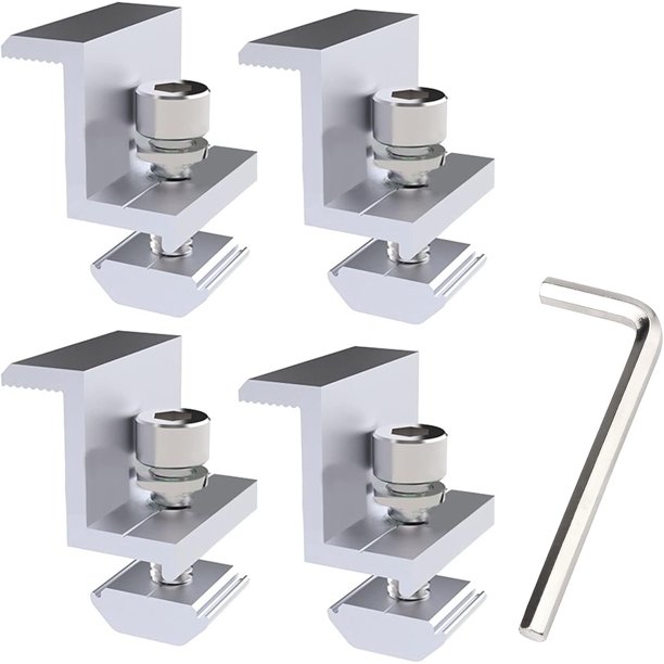 Soporte de aluminio en Z, soporte de montaje para paneles solares con diseño innovador y ajustable y aluminio resistente para uso en exteriores resistente a la intemperie, incluye accesorios de fácil