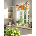 thumbnail image 3 of Fall Thanksgiving Kitchen Valances for Windows Orange Teal White Pumpkin Valance Curtains&nbsp; for Kitchen /Living Room/Bedroom/ Bathroom Decor, 54"x18 " ,Rod Pocket 1 Panel, Retro Maple Leaf, 3 of 8