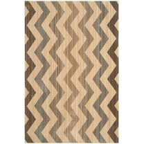 SAFAVIEH Infinity Alayna Chevron Polyester Area Rug, Yellow/Brown, 5'1" x 7'6"
