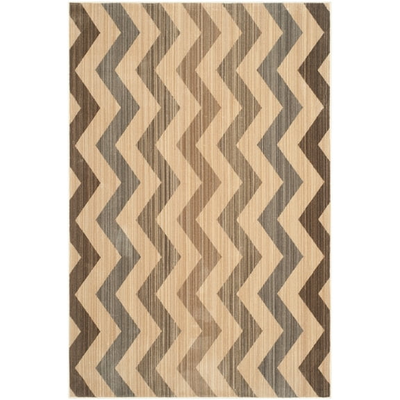 SAFAVIEH Infinity Alayna Chevron Polyester Area Rug, Yellow/Brown, 5'1" x 7'6"