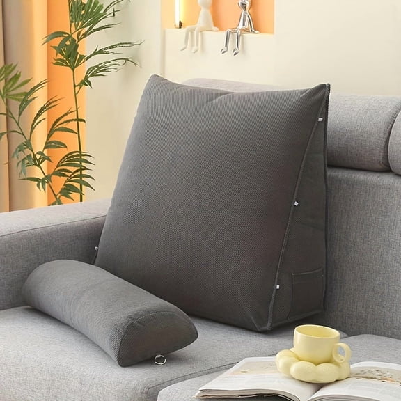 [Triangle Cushion Sofa Pillow] 1 Triangle Cushion   1 Semi-Circle Pillow Combination Bedside Cushion Suitable for Bedside Sofa Bay Window Tatami