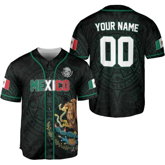 Personalized Mexico Baseball Jersey, Mexican Jersey for Men & Women, Mexican Flag Jersey, Mexico Shirt Camisa (S)
