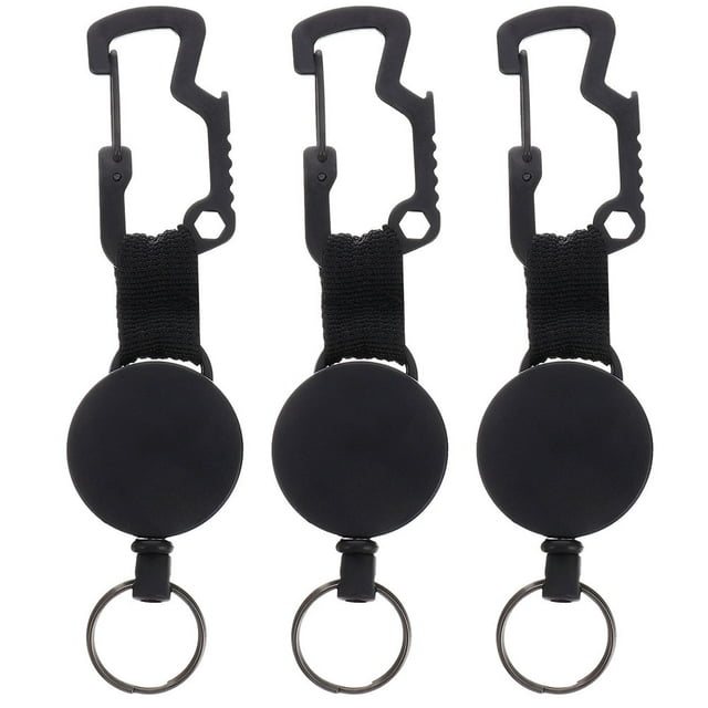 EeaseMX 3 mosquetones prácticos para llaves, retráctiles, para cinturón y porta credencial.