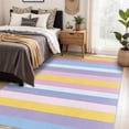 thumbnail image 4 of Colorful Stripe Area Rug Multicolor Line Carpet Washable Non Slip Soft Living Room Bedroom Entrance Mat 2x3ft, 4 of 8