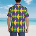 thumbnail image 6 of Balery Mardi Gras Print Men's Hawaiian Shirts Short Sleeve Beach Shirt Relaxed Fit Vacation Button Down Shirts-Medium, 6 of 9