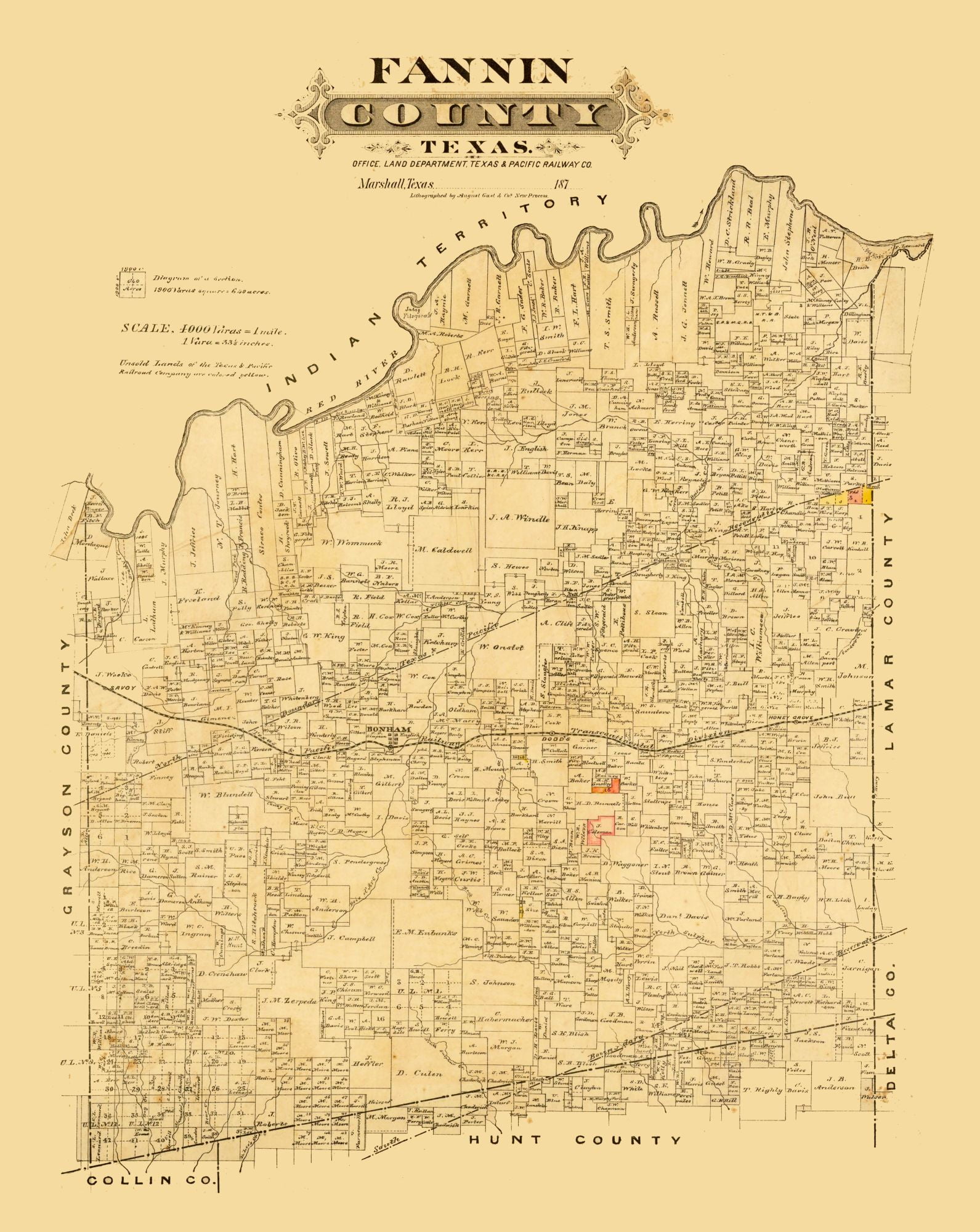 Fannin County Texas Marshall 1870 23 X 28 92 Walmart Com Walmart Com