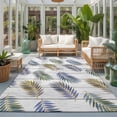 thumbnail image 2 of Large Area Rugs 6'x9', Green Purple Palm Leaf Carpet Runner Indoor Outdoor Rugs Home Decor Aesthetic, Summer Botanical Tropical Vintage Non Slip Mats Washable Accent Rug for Living Room Bedroom, 2 of 8