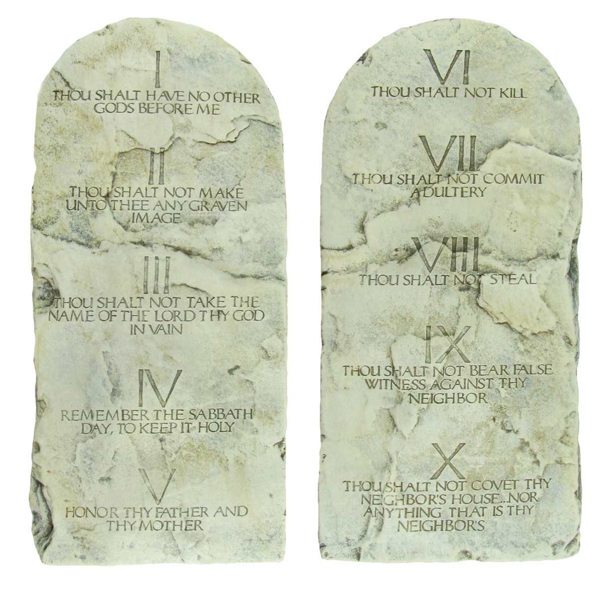 10 Ten Commandments Tablets Cast Stone Tablet Set Christian Gift Home 