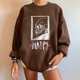 thumbnail image 4 of Sudadera extragrande de lana de manga larga con cuello redondo y estampado de calavera para mujer Pompotops  gfhjh16746, 4 of 5