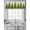 thumbnail image 4 of Christmas Tree Valances for Windows Winter Trees Bow Snowflake Vintage Linen Rod Pocket Curtains Valance Short Window Treatment Drapes for Living Room, Bedroom Bathroom 60"&nbsp;W x 14" L, 4 of 5