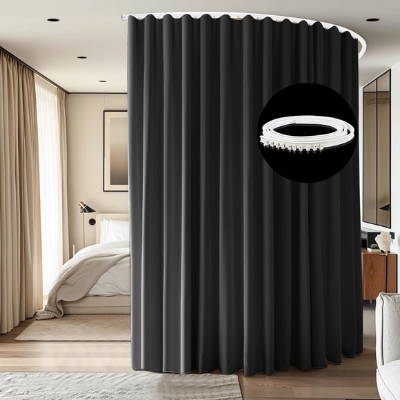 Cortinas divisorias de ambientes cbsroro montadas en el techo con juego de rieles