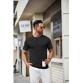 thumbnail image 3 of COOFANDY Men's Crewneck T Shirts Knit Tops Casual Fashion Summer Short Sleeve Knitted Pullover Solid Tees, 3 of 9