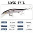 thumbnail image 3 of MInHoues Hard Fishing Minnow Lure 4.53", Realistic Swimming Bait for Freshwater Saltwater Tackle, 3D Eyes Artificial Swimbait Gear, Spring Father's Day Gifts for Men Anglers, 3 of 6