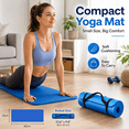 thumbnail image 5 of Small Yoga Mat 15 Mm Thick Anti-Skid Sports Fitness Mat Non-Slip Yoga Mat for Home Gym Yoga Exercises Pilates Workout Daily Use with Anti-Slip Surface and Eco Friendly, Blue, 1pcs, 5 of 9