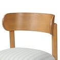 thumbnail image 5 of Beautiful Drew Counter-Height Stools by Drew Barrymore, Warm Honey Finish with Striped Fabric, 2 Pack, 5 of 13