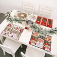 thumbnail image 4 of Juego de 4 manteles individuales navideños, tapete de cocina navideño para vacaciones de invierno, tapete para comedor, accesorio de Feliz Año Nuevo, 4 of 5
