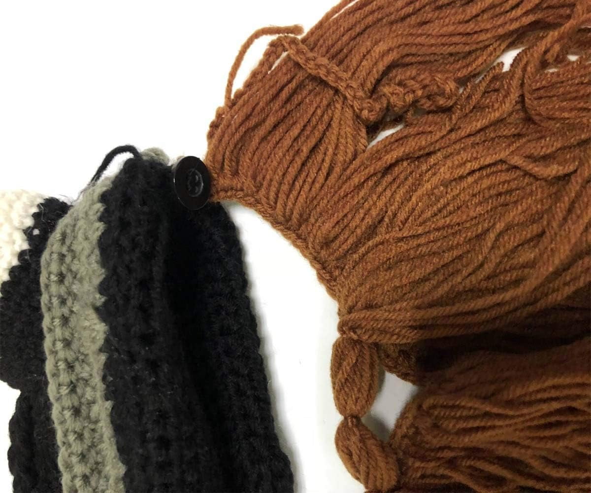 YEKEYI Wig Beard Hats Handmade Knit Warm Winter Caps Ski Funny Mask Beanie for Men Women YEKEYI
