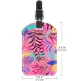 thumbnail image 6 of Square 2Pack PU Leather Tropical Leaves Cruise Luggage Tag with Privacy Cover and Name ID Tag for Travel Handbags Backpacks Luggage Tags, 6 of 6