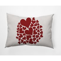 20"x14" Simply Daisy Valentines Hearts All Around Poly Indoor/Outdoor Pillow, Red Qty 1