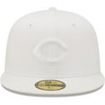 thumbnail image 2 of Men's New Era Cincinnati Reds White on White 59FIFTY Fitted Hat, 2 of 5