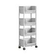 thumbnail image 2 of OEFNTAC Desk Storage Rack Mobile Floor Standing Dorm Desk Under-Table Cart Simples Small Bookcase With Wheels Multi Tiered Multifunctional Storage Rack, 2 of 6