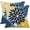 Blue Yellow2, variant on Yellow Blue Flower Pillow Covers 18x18 Inch Set of 2 White Gray Colored Throw Pillows Outdoor Waterproof Decor for Living Room Sofa Patio Funiture Garden Floral Polyester Pillow Covers