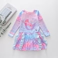 thumbnail image 3 of MEZZALL Summer Girls Long Sleeve Swimwear Sun Rash Guard With Fish Scale Design Swim For Toddler Kids Beach Vacation With Cartoon / Flower Print Beachwear, 3 of 3