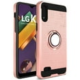 thumbnail image 2 of GSA Brushed Case with Ring Stand for LG K22 & K32 - Rose Gold/Black, 2 of 4