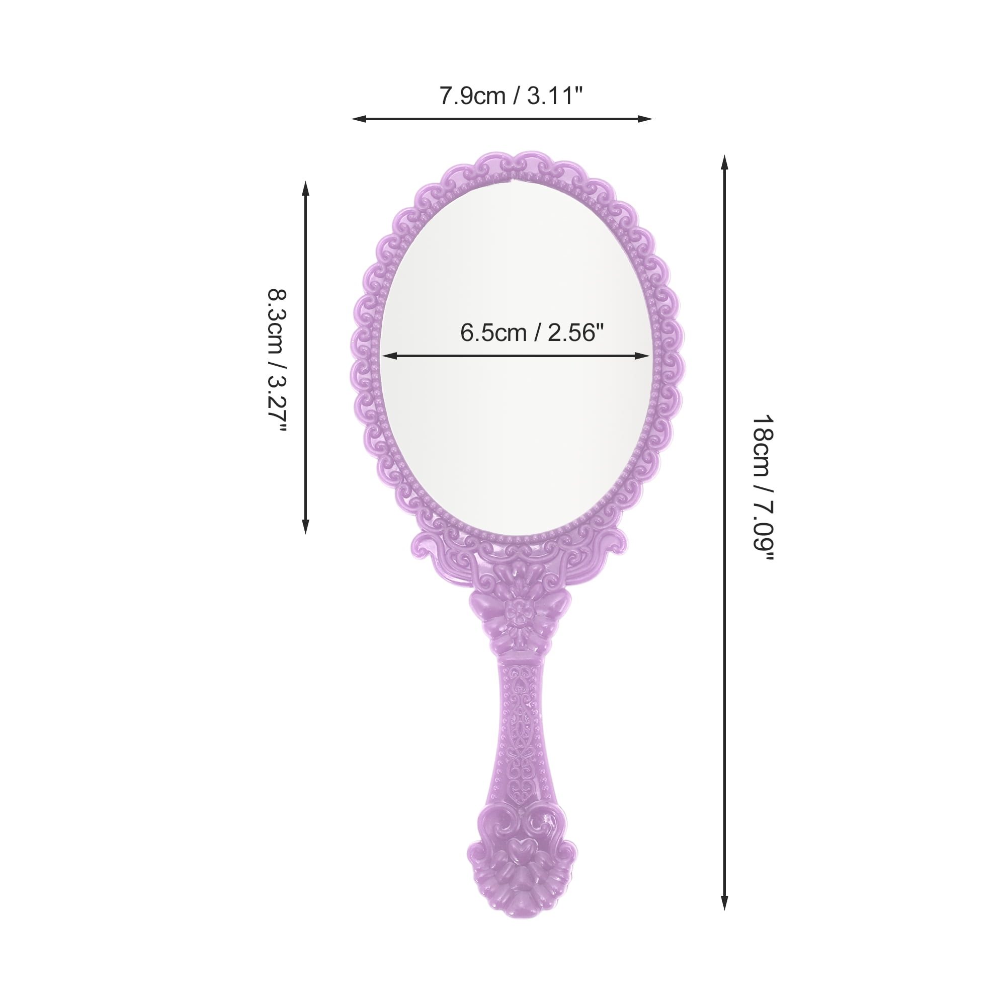 Unique Bargains 2pcs Delicate Handheld Mirror for Personal Grooming and Travel Purple