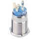 thumbnail image 2 of Interruptor de botón pulsador momentáneo Gloria 12V IP65 250V 5A color azul orificio de montaje 19 mm, 2 of 7