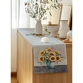 thumbnail image 5 of Table Runner 120 Inches Long for Kitchen Dining, Sunflowers Dresser Scarf Farmhouse, Dining Table Decorations for Wedding/Parties, Spring Botanical Yellow Floral Vases Retro 13 x 120 In, 5 of 8