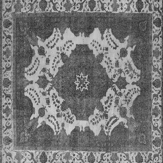 Ahgly Company Indoor Square Oriental Gray Industrial Area Rugs, 4' Square