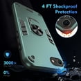 thumbnail image 2 of Allytechgroup iPhone SE 2022/2020 3rd 2nd Gen / iPhone 8 7 Case Cover, Bumper Shockproof Case with Ring Holder Stand Compatible with Car Mount Premium PC and TPU Phone Case, Darkgreen, 2 of 7