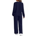thumbnail image 3 of Fantaslook 2 Piece Womens Lounge Sets Casual Travel Outfits Fall Matching Sweatsuits Long Sleeve Sweatshirt and Wid Leg Pant Pajamas Set, 3 of 9
