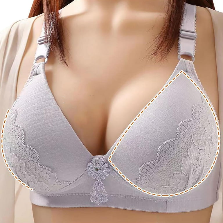 qILAKOG Bras For Women Full Coverage And Support Everyday Casual Push Up  Plus Size Bras Without Steel Rings Female Breathable Gathered Bra for Daily  Comfort Wear Ladies Underwear XL 