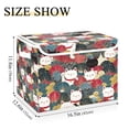 thumbnail image 5 of Yayeee Collapsible Cube Storage Bin with Lid Fabric Closet Decorative Basket with Handles, Black Lucky Cat, 5 of 7