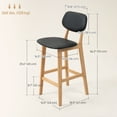 thumbnail image 3 of HOMCOM Bar Stools Set of 2, Counter Height Barstools with Solid Wood Legs, 3 of 10