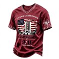 thumbnail image 2 of Men's 911 25th Anniversary T Shirts Flag Printed Vintage Never Forget 9/11 T Shirts Honor Faith American Flag 911 Memorial Shirts, 2 of 4