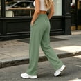 thumbnail image 4 of Kctiaxy Women's Sweatpants Comfy Straight Wide Leg Sweat Pants Casual Solid Elastic Drawstring Waist Pants Yoga Workout Joggers, 4 of 8