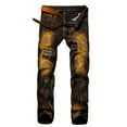 thumbnail image 1 of Birdeem Mens Jeans New Fashion Have Pockets Button Zipper Personality Denim Trend Jeans, 1 of 8